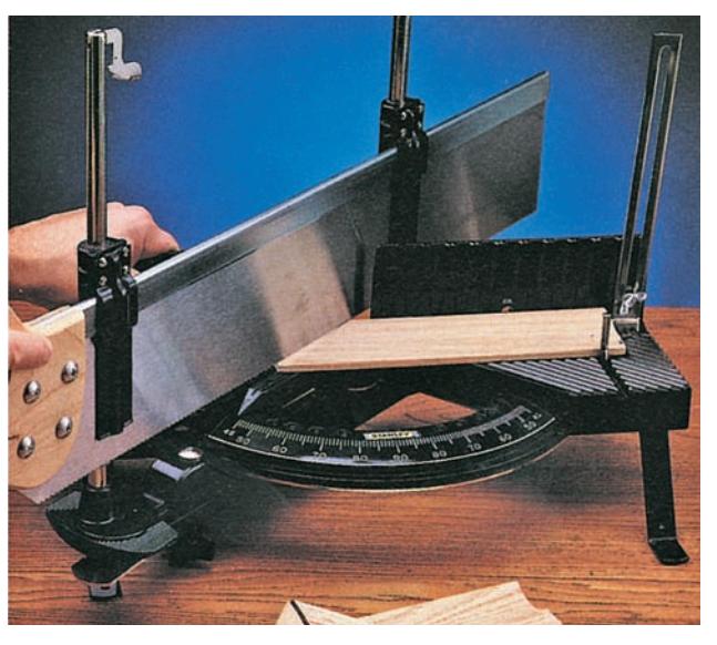 A hand miter box keeps your backsaw in line for making a full range of angle cuts.