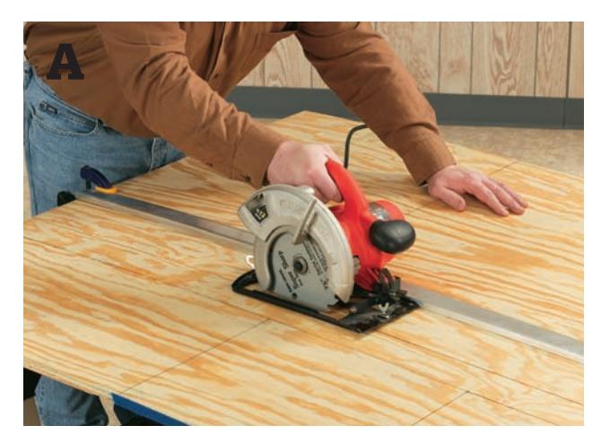 Diagram showing how to lay out panel components on a plywood sheet