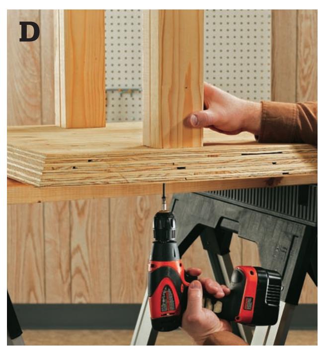 Close-up of countersunk screws in the base