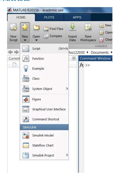 Starting a new m-file script in MATLAB