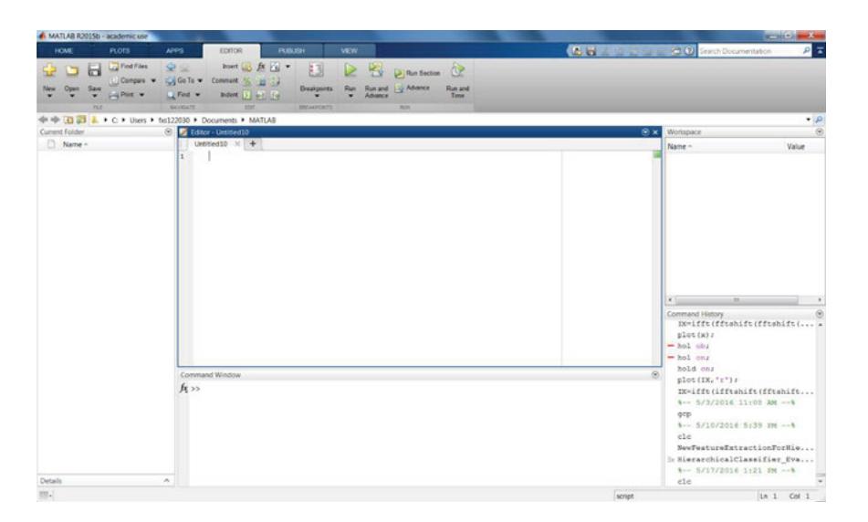 An m-file script docked in the EDITOR panel