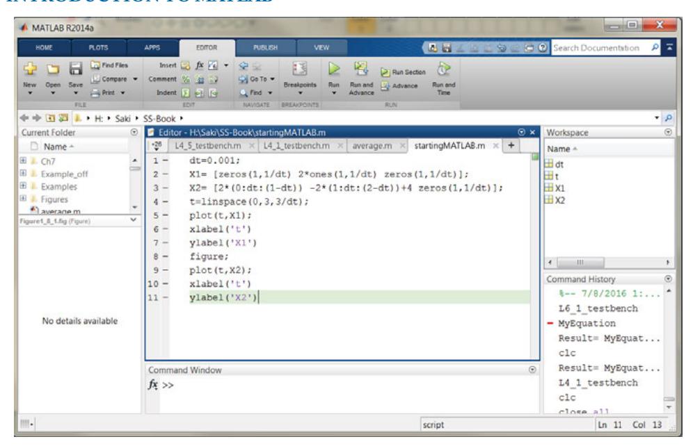 MATLAB code for signal generation example