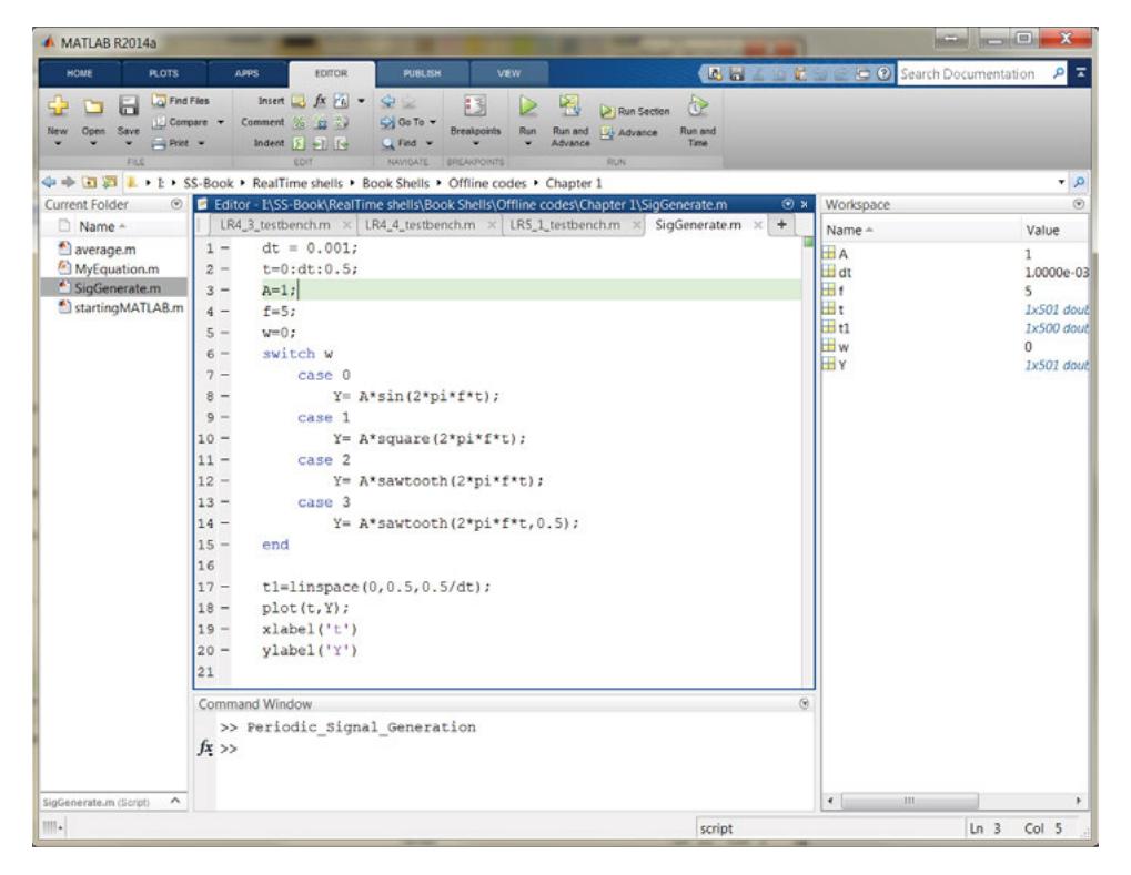 MATLAB code for periodic signal generation