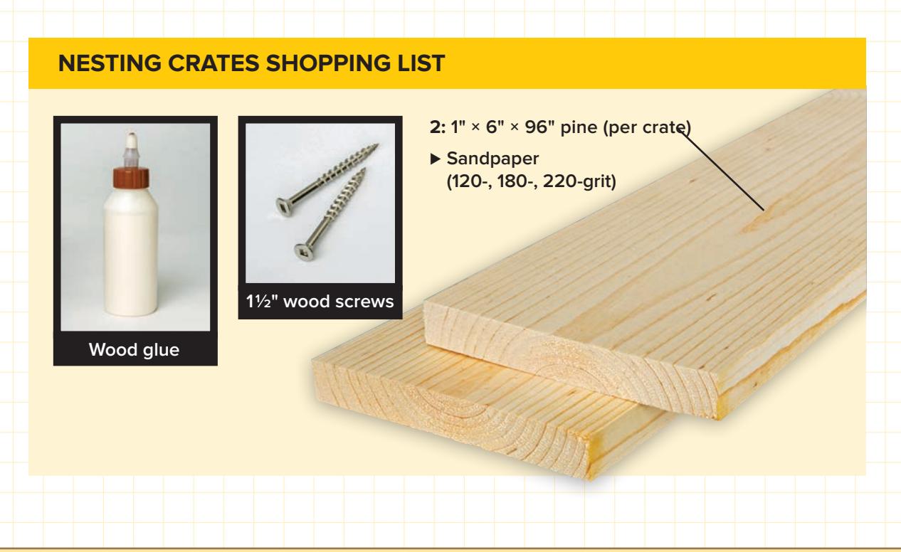 Detailed diagram of nesting crate connection.