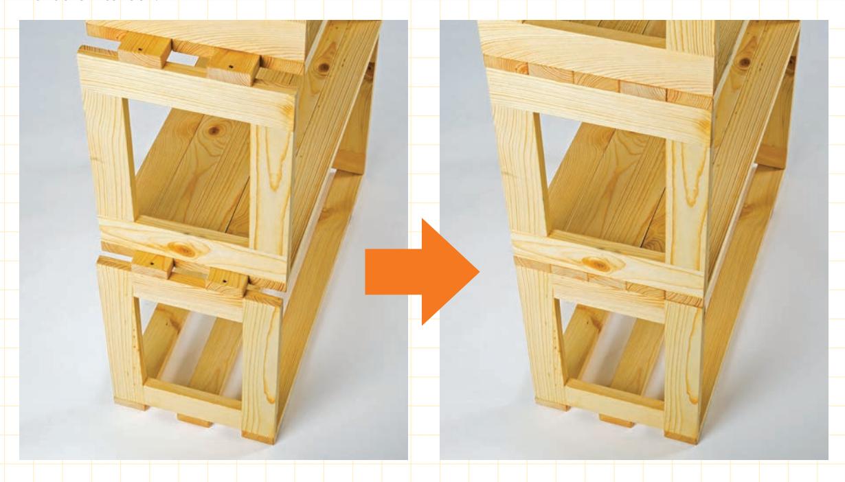 Illustration showing how nesting crates connect.