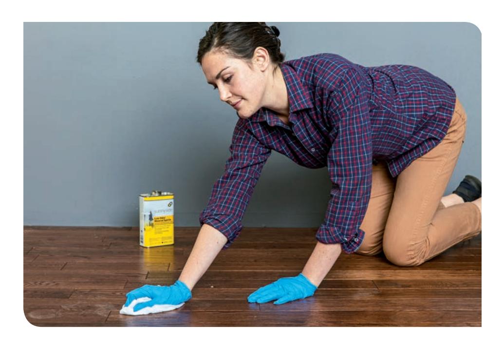Test the floor finish for water absorption.