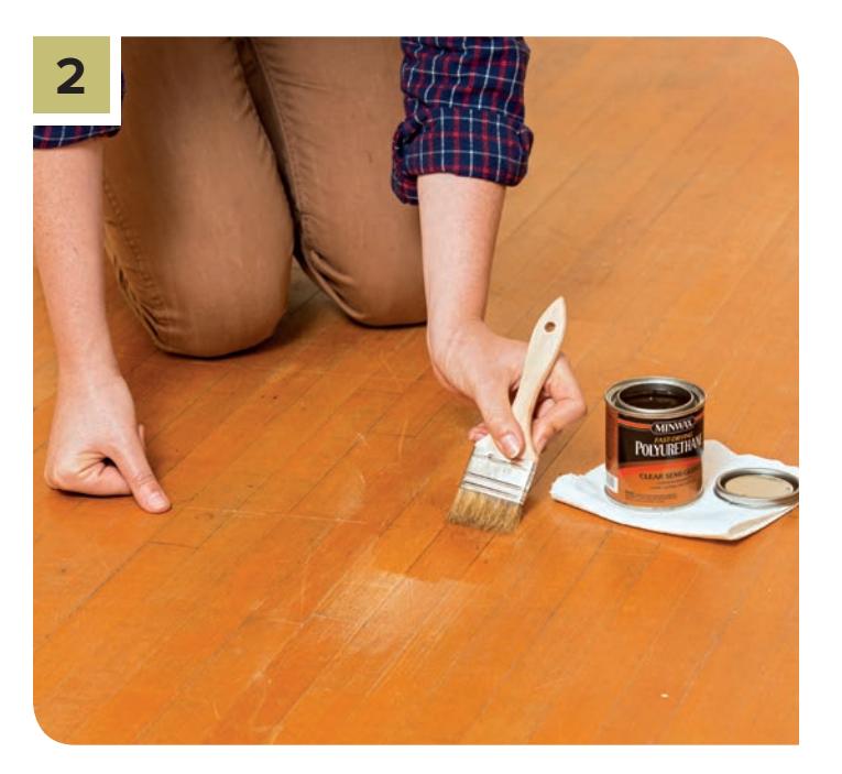 Clean the area and touch up the finish after sanding.