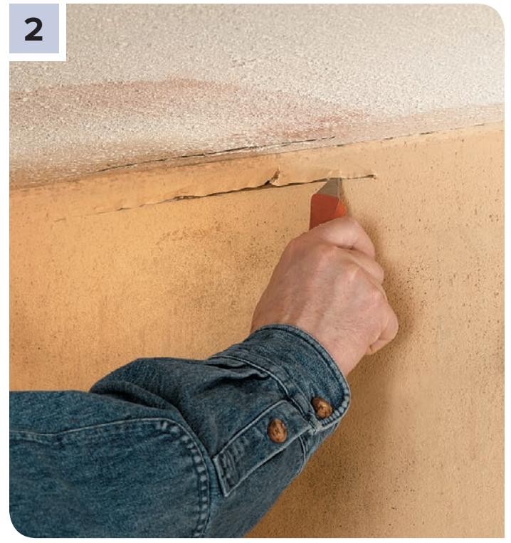 Removing loose tape and compound