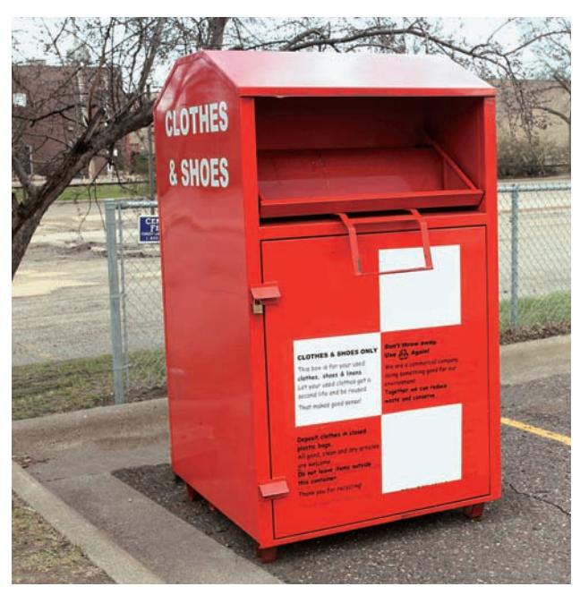 Donation collection bin