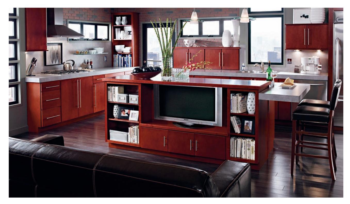 Kitchen island with storage and breakfast bar