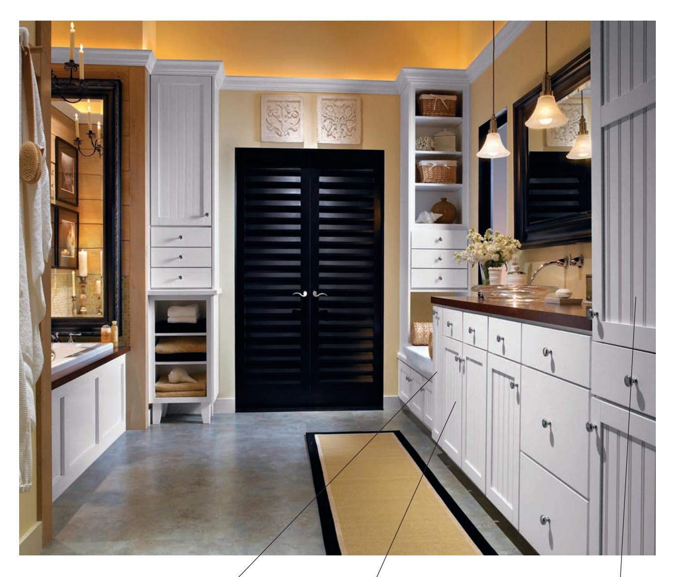 Efficient bathroom layout with various storage solutions
