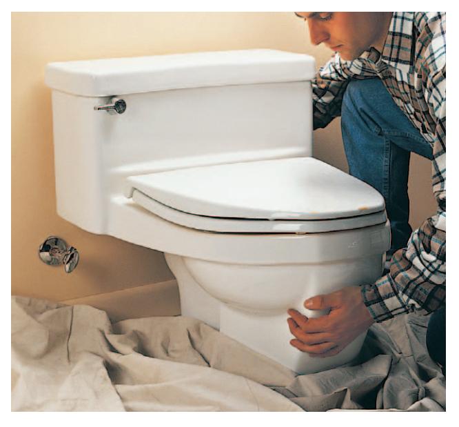 Image of a toilet, emphasizing its fragility during removal.