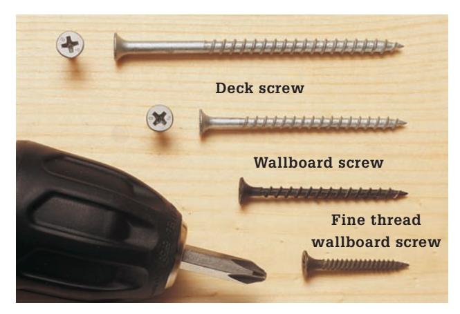 Wallboard screws and deck screws