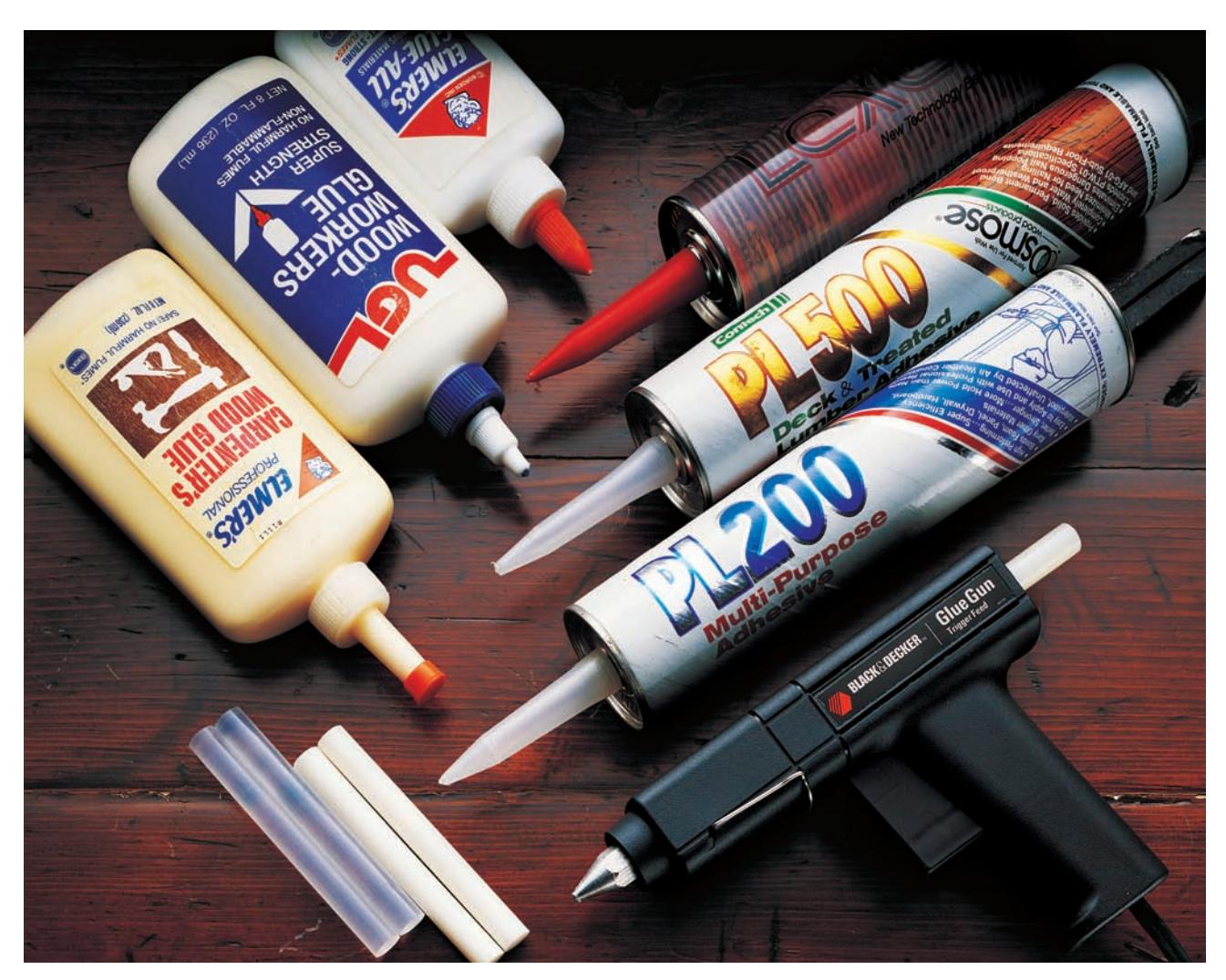 Assortment of glues and adhesives