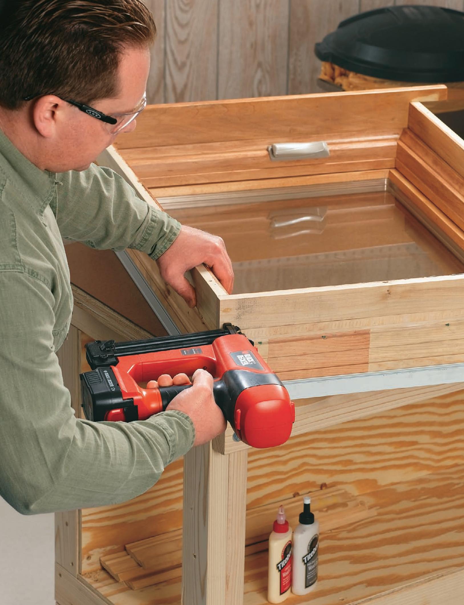 Assortment of carpentry tools and materials