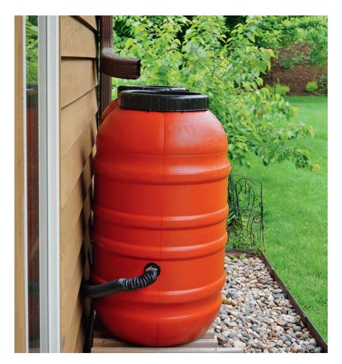 Diagram showing a rainwater recapture system.